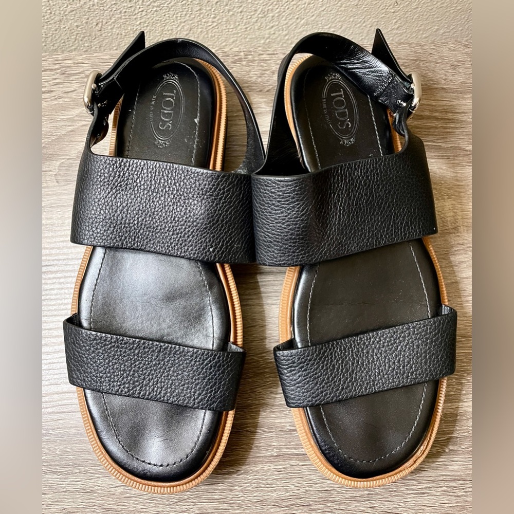 TOD’S Size 23A 38.5 EUR/8 US Black Leather Sandals